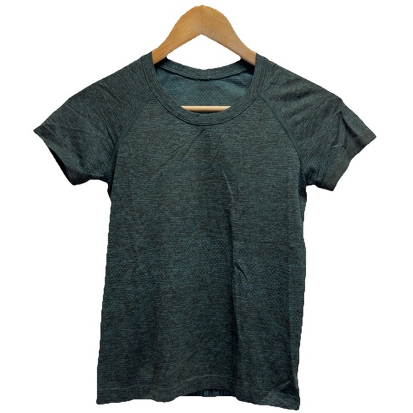 Lululemon Women's Sz 4 Swiftly Tech Green Crewneck Performance S/S Shirt Top euc - Picture 1 of 5